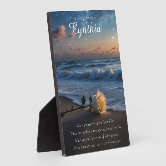 メモリアルメモリアルトリビュート名前をカスタムするビーチ フォトプラーク (側面)