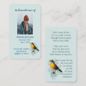 メモリアルメモリカードアメリカンロビンクリスチャン 名刺 (正面/裏面)