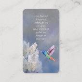 メモリアルメモリカードハミングバードホワイトフラワー 名刺 (裏面)