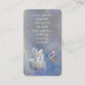 メモリアルメモリカードハミングバードホワイトフラワー 名刺 (裏面)