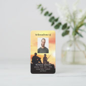 メモリアルメモリカードファーザーソン魚釣り漁師 名刺 (スタンド正面)