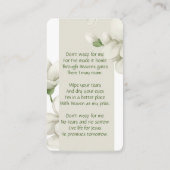 メモリアルメモリカードホワイトガーデン花 名刺 (裏面)