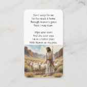 メモリアルメモリカードロードシェパード 名刺 (裏面)