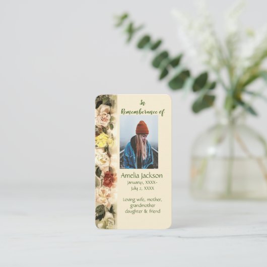 メモリアルメモリーカードバラガーデンフローラ 名刺 (スタンド正面)