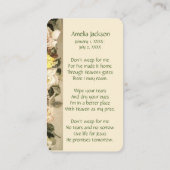 メモリアルメモリーカードバラガーデンフローラ 名刺 (裏面)