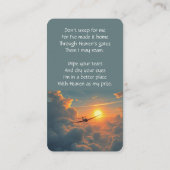 メモリアルメモリーポケットカード飛行機パイロット 名刺 (裏面)