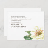 メモリアルモダンウォーターカラーフローラ植物学 サンキューカード (正面/裏面)