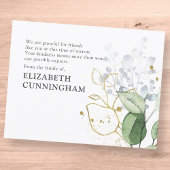 メモリアルモダンウォーター色の緑の葉 サンキューカード