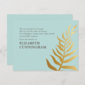 メモリアルモダンゴールデンフォージボタニカル サンキューカード (正面/裏面)