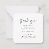 メモリアルモダンシンプルミニマリストチックサンキュー ノートカード (正面)
