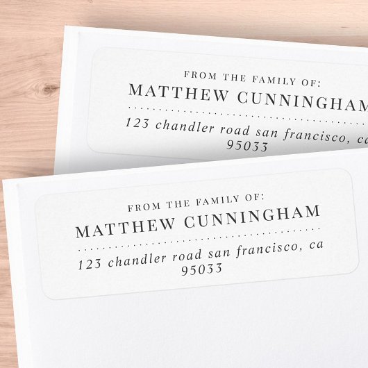 メモリアルモダンシンプルミニマル差出人住所 ラベル