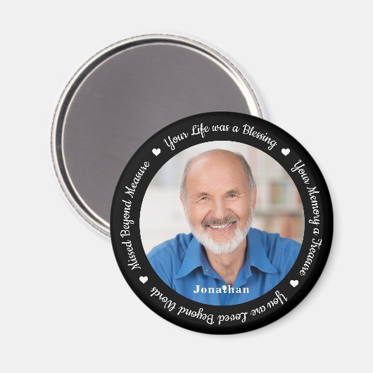 メモリアルモダンパーソナライズフォト追悼の詩 マグネット (正面/裏面)