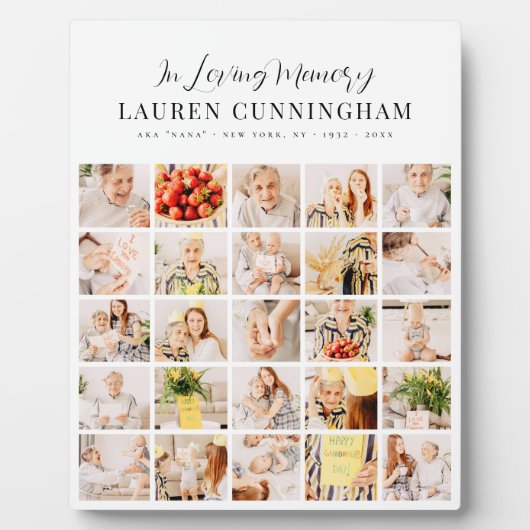 メモリアルモダンミニマルシンプルリスト25フォトコラージュ フォトプラーク (正面)