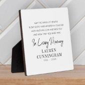 メモリアルモダン引用文エレガントシンプルシック フォトプラーク