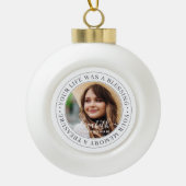 メモリアルモダン引用文シエレガントックカスタム セラミックボールオーナメント (正面)