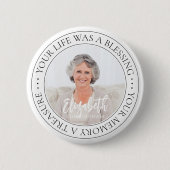 メモリアルモダン引用文シンプルシエレガントック写真 缶バッジ (正面)