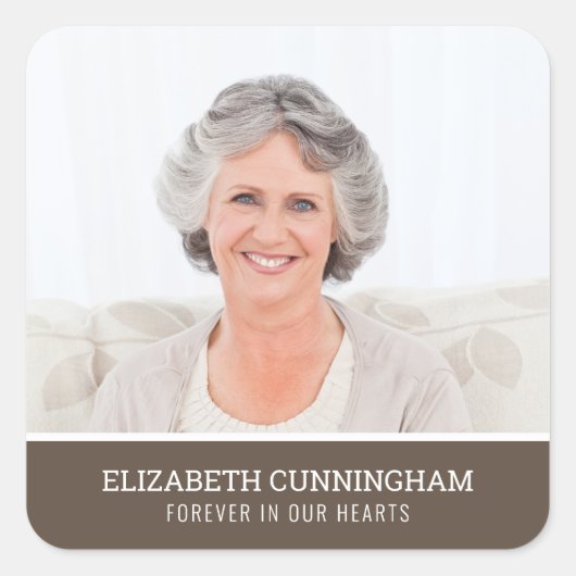 メモリアルモダン葬シンプル用カラーブロック写真 スクエアシール (正面)