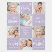 メモリアルモダン6フォトコラージュ家族の記憶 フリースブランケット (正面)