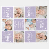 メモリアルモダン6フォトコラージュ家族の記憶 フリースブランケット (正面(横))