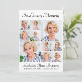 メモリアルモダン6フォトコラージュ悔やみや弔慰記念 サンキューカード (スタンド正面)