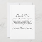 メモリアルモダン6フォトコラージュ悔やみや弔慰記念 サンキューカード (裏面)