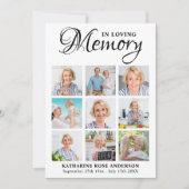 メモリアルモダン9フォトコラージュ悔やみや弔慰記念 サンキューカード (正面)