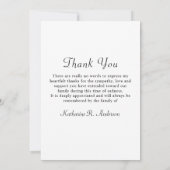 メモリアルモダン9フォトコラージュ悔やみや弔慰記念 サンキューカード (裏面)