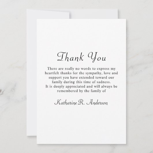 メモリアルモダン9フォトコラージュ悔やみや弔慰記念 サンキューカード (裏面)