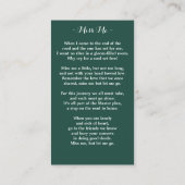 メモリアルユーカリプトゥスグリーンリー葬儀祈りの言葉カード コーリングカード (裏面)