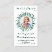 メモリアルユーカリプトゥスグリーンリー葬儀祈りの言葉カード コーリングカード (正面)