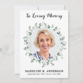 メモリアルユーカリ写真悔やみや弔慰葬儀 サンキューカード (正面)