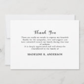 メモリアルユーカリ写真悔やみや弔慰葬儀 サンキューカード (裏面)