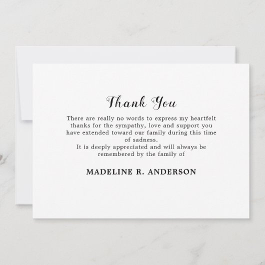 メモリアルユーカリ写真悔やみや弔慰葬儀 サンキューカード (裏面)