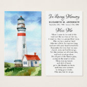 メモリアルライトハウス葬儀祈りの言葉カードランドスケープ (正面&裏面)