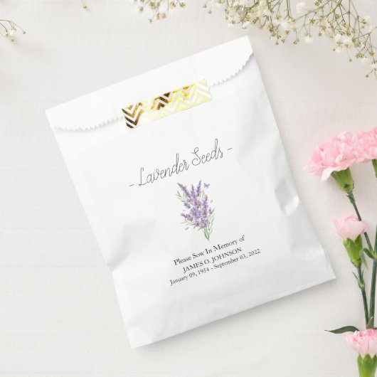 メモリアルラベンダーシード葬儀 フェイバーバッグ (封をした状態)