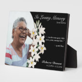 メモリアルリリーフローラキープサケ黒カスタムい写真 フォトプラーク (側面)