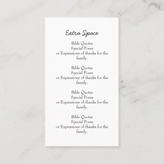 メモリアルリース祈カード(1枚の写真を選択可能) 名刺 (裏面)