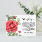 メモリアルレッドローズフローラ悔やみや弔慰葬儀 サンキューカード (スタンド正面)