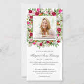 メモリアルロスカピンクブーケ葬儀サンキューカード サンキューカード (正面)