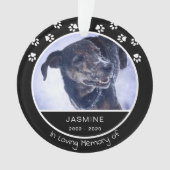 メモリアルロスペット写真名（黒） オーナメント (正面)