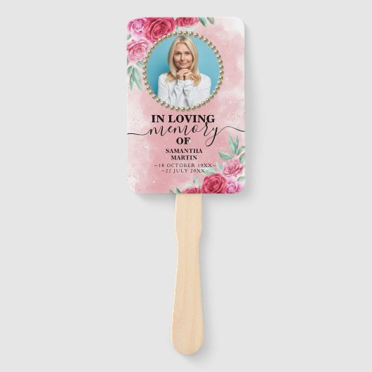 メモリアルロージーフローラお祝いオブライフ ハンドファン (正面)