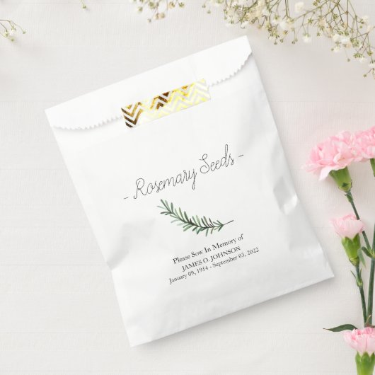 メモリアルローズマリーシード葬儀 フェイバーバッグ (封をした状態)