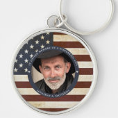 メモリアルヴィンテージ愛国的なアメリカ国旗の写真 キーホルダー (正面)