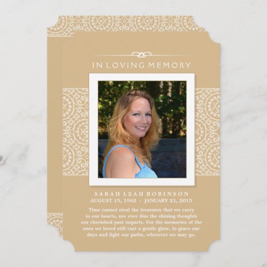 メモリアル写真ありがとう金ゴールド多分POSAL 案内状 (正面/裏面)