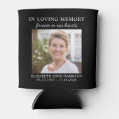 メモリアル写真お祝い・オブ・ライフ・ブラック 缶クーラー (正面)