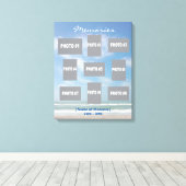 メモリアル写真のコラージュと海背景 キャンバスプリント (インサイチュ (ウッドフロア))