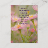 メモリアル写真アスター庭園の花 名刺 (正面)