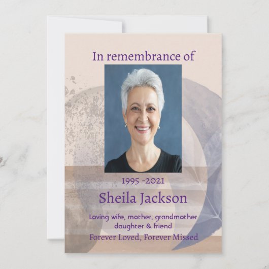 メモリアル写真カスタムヨガフィットネス瞑想 招待状 (裏面)