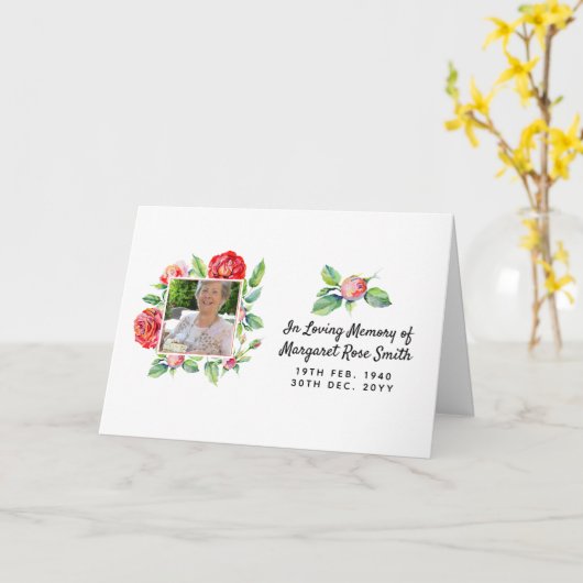 メモリアル写真カード悔やみや弔慰申し訳ない紛失バラ カード (黄色い花)