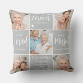 メモリアル写真コラージュ6記念パーソナライズされた資料 クッション (裏面)